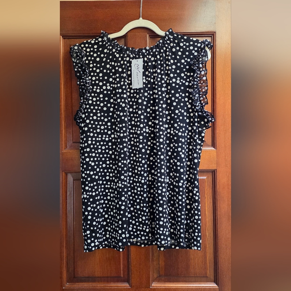 Pretty Black and White Polka Dot Women's Top